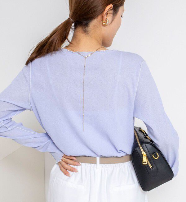 NOLLEY'S「ウォッシャブルドライテレコメロー配色プルオーバー」|Tシャツ・カットソー|