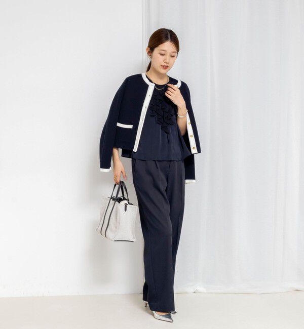 NOLLEY'S「ウォッシャブルオトナサテンラッフルブラウス」|シャツ・ブラウス|