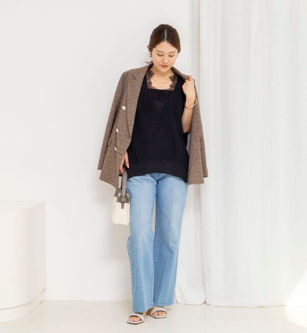 NOLLEY'S「《手洗い可能》Ｖネックレースジレ」|ベスト・ジレ|