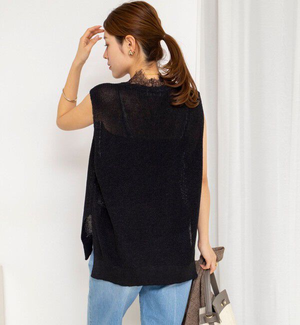 NOLLEY'S「《手洗い可能》Ｖネックレースジレ」|ベスト・ジレ|