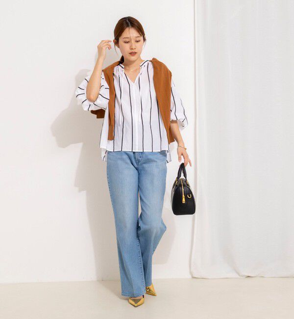 NOLLEY'S「ウォッシャブルドビーストライプブラウス」|シャツ・ブラウス|