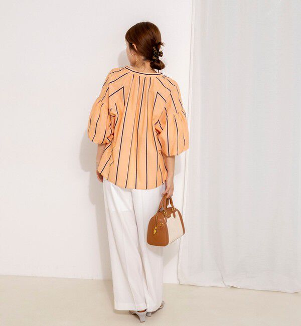 NOLLEY'S「ウォッシャブルドビーストライプブラウス」|シャツ・ブラウス|
