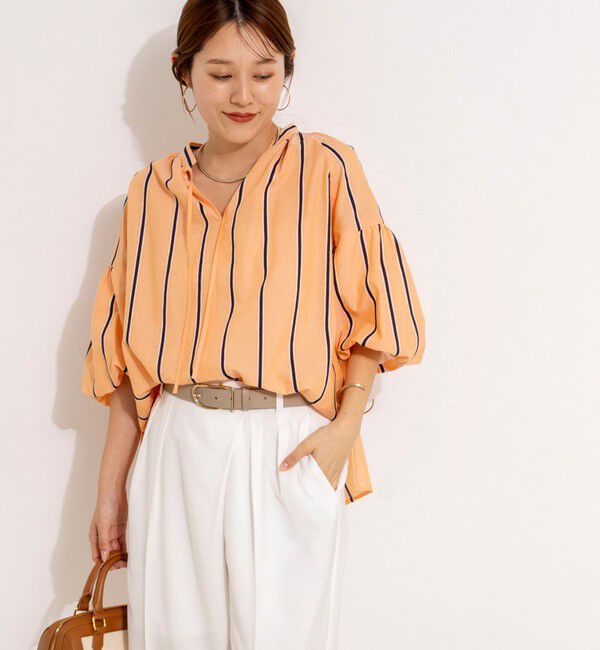 NOLLEY'S「ウォッシャブルドビーストライプブラウス」|シャツ・ブラウス|