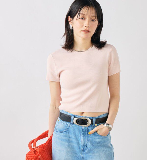 NOLLEY'S sophi「《手洗い可能/アンサンブル対応》マルチファンクション総針半袖プルオーバー」|ニット・セーター|