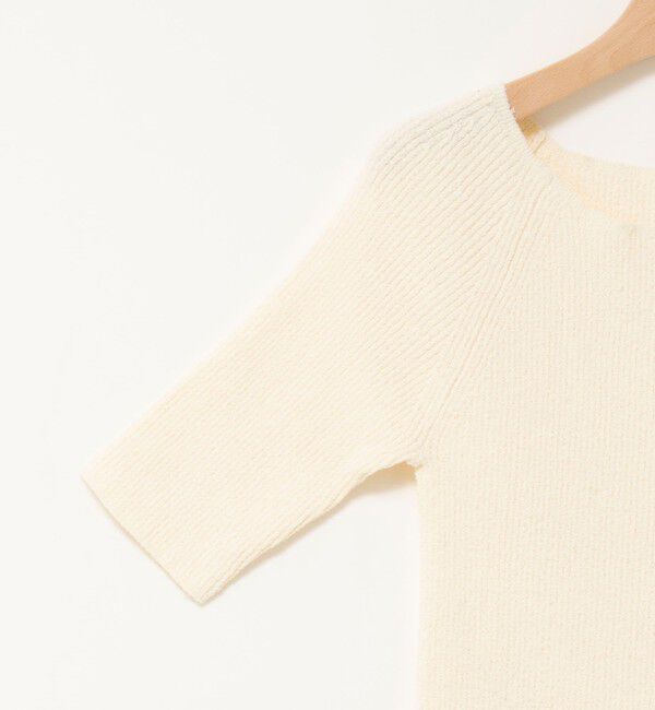 MAQWEL「《手洗い可能》ブークレ5分袖ニット」|ニット・セーター|