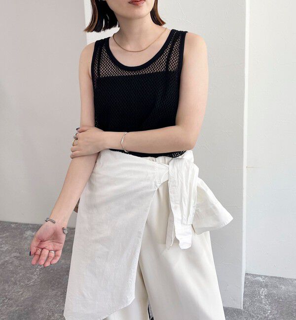 fredy emue「メッシュチュニックタンクトップ」|タンクトップ|ブラック