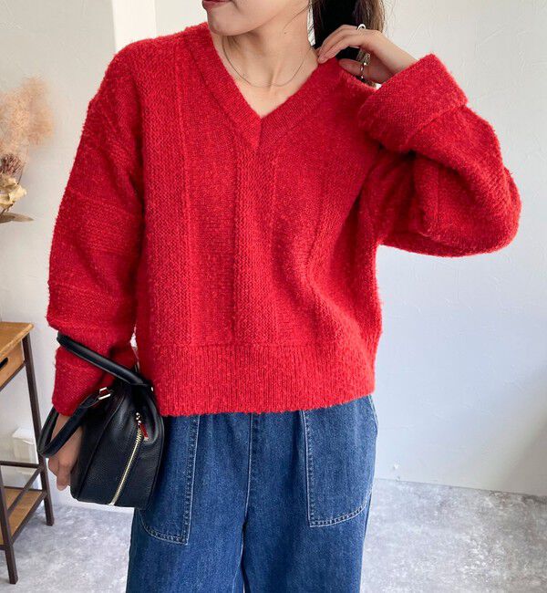 fredy emue「ブークレニットVネックプルオーバー」|ニット・セーター|