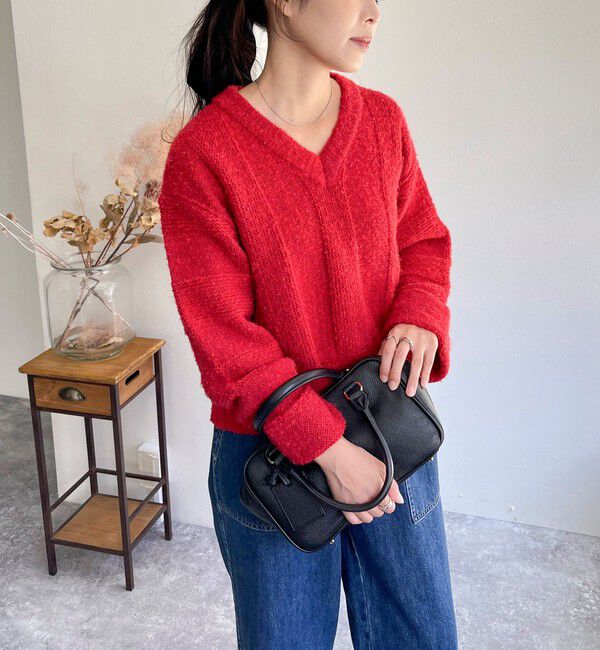 fredy emue「ブークレニットVネックプルオーバー」|ニット・セーター|