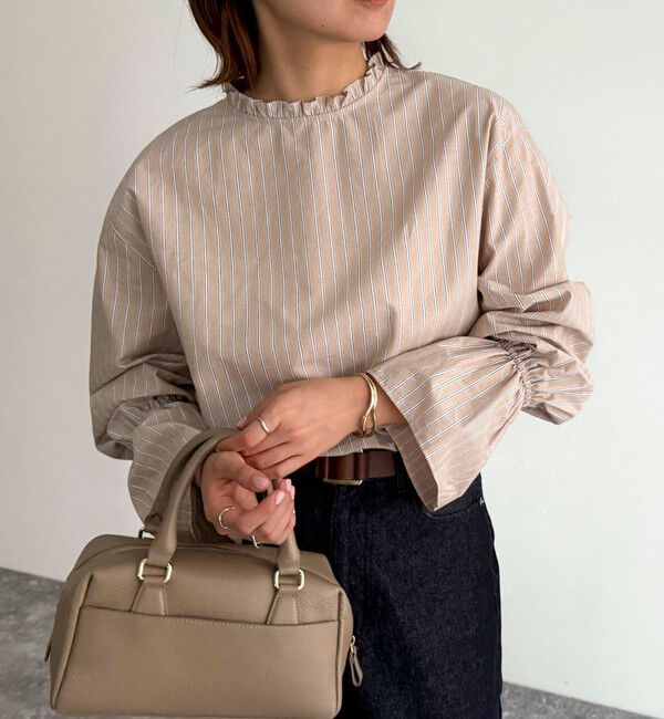 fredy emue「袖フレアストライプシャツ」|シャツ・ブラウス|