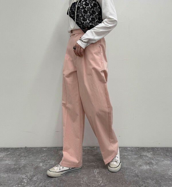 fredy emue「【低身長サイズ34有り】チノタックパンツ」|チノ|