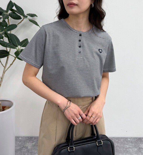 fredy emue「ハートFR刺繍ヘンリーTシャツ」|Tシャツ・カットソー|
