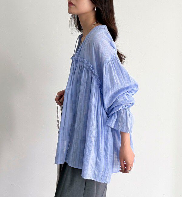 fredy emue「コットンギャザーオーバーブラウス」|シャツ・ブラウス|