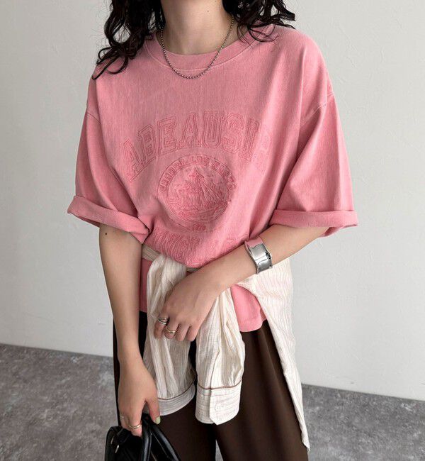 fredy emue「ピグメント刺繍クロップドTシャツ」|Tシャツ・カットソー|