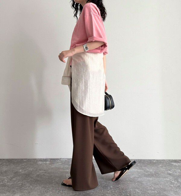 fredy emue「ピグメント刺繍クロップドTシャツ」|Tシャツ・カットソー|