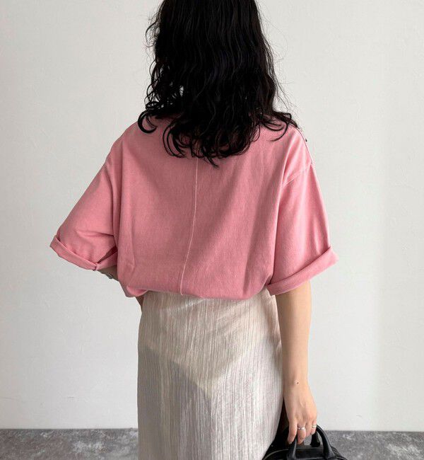 fredy emue「ピグメント刺繍クロップドTシャツ」|Tシャツ・カットソー|