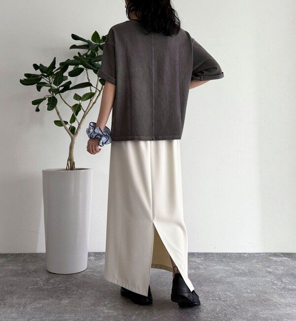 fredy emue「ピグメント刺繍クロップドTシャツ」|Tシャツ・カットソー|