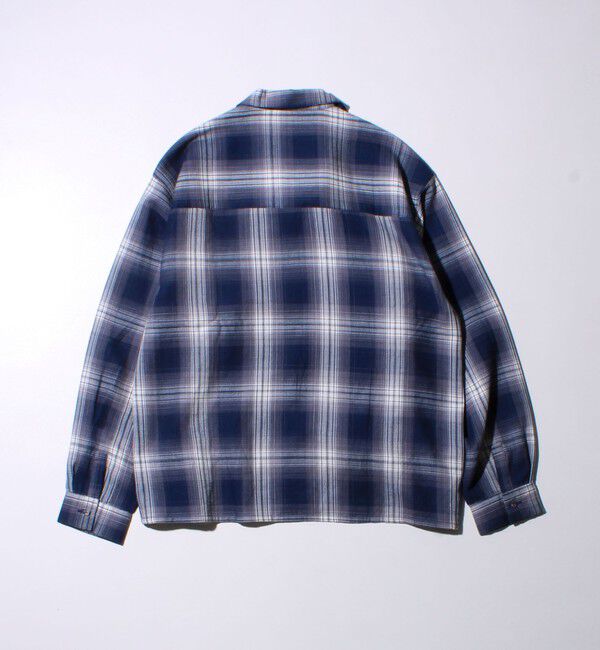 GLOSTER「【残暑にも快適なさらっとシャツ】ワッフルチェック ロングスリーブシャツ オンブレチェック」|シャツ・ブラウス|