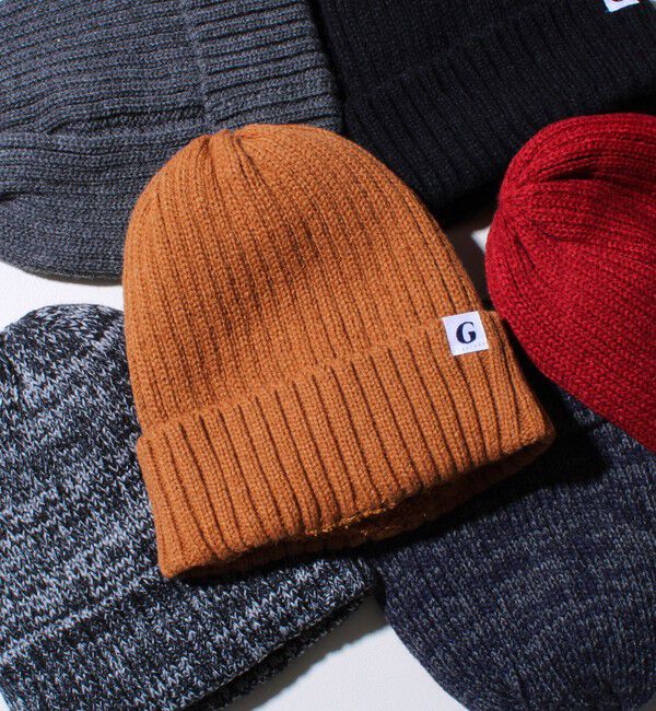 GLOSTER「【GLOSTER/グロスター】裏ボア リブワッチ ニット帽」|ニット帽|テラコッタ