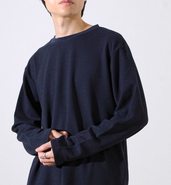 GLOSTER「【シリーズ累計人気】【ジャケットのインナーにおすすめ】ふくれジャガードロンT」|Tシャツ・カットソー|