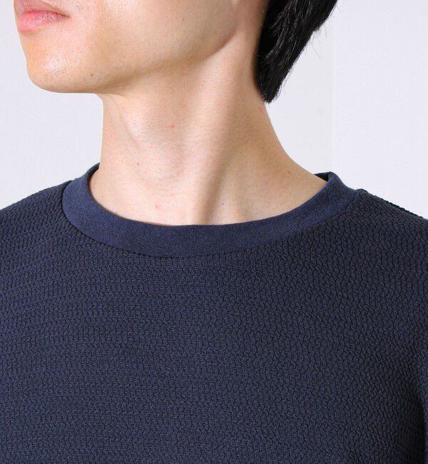 GLOSTER「【シリーズ累計人気】【ジャケットのインナーにおすすめ】ふくれジャガードロンT」|Tシャツ・カットソー|