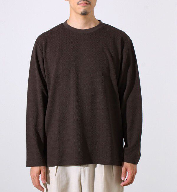 GLOSTER「【シリーズ累計人気】【ジャケットのインナーにおすすめ】ふくれジャガードロンT」|Tシャツ・カットソー|