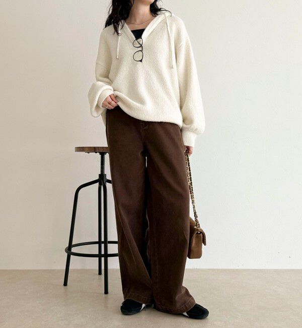 fredy emue「フード付きニットプルオーバー」|ニット・セーター|