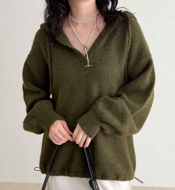 fredy emue「フード付きニットプルオーバー」|ニット・セーター|