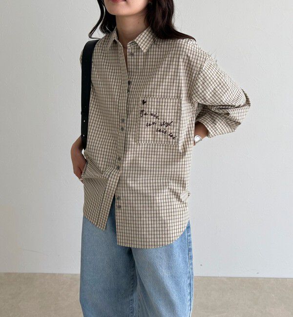 fredy emue「チェック刺繍シャツ」|シャツ・ブラウス|