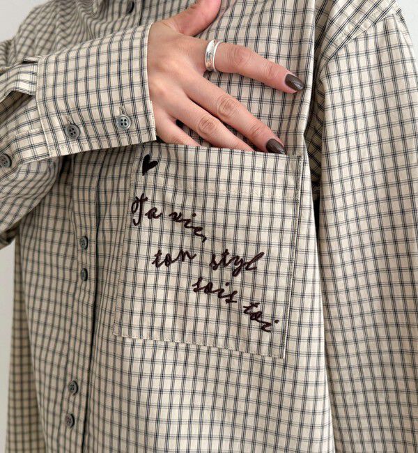 fredy emue「チェック刺繍シャツ」|シャツ・ブラウス|