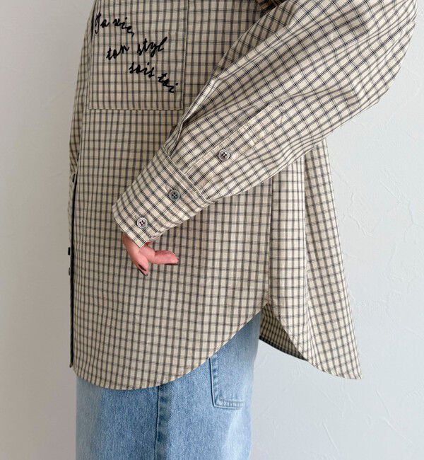 fredy emue「チェック刺繍シャツ」|シャツ・ブラウス|