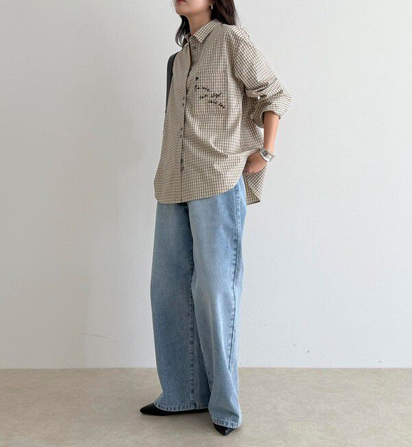 fredy emue「チェック刺繍シャツ」|シャツ・ブラウス|