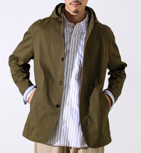 GLOSTER「【GLOSTER定番/ビジカジ対応】コードストライプ スタンドフードブルゾン」|ブルゾン・スタジャン|