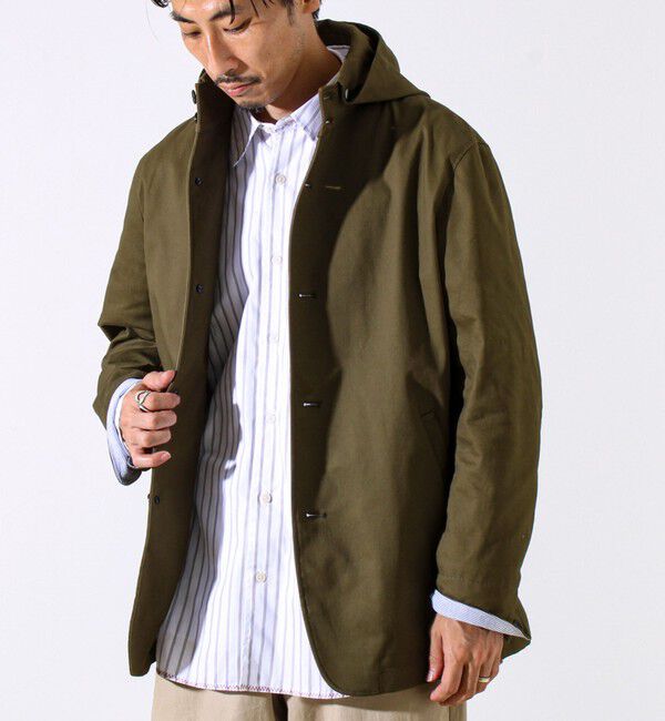 GLOSTER「【GLOSTER定番/ビジカジ対応】コードストライプ スタンドフードブルゾン」|ブルゾン・スタジャン|