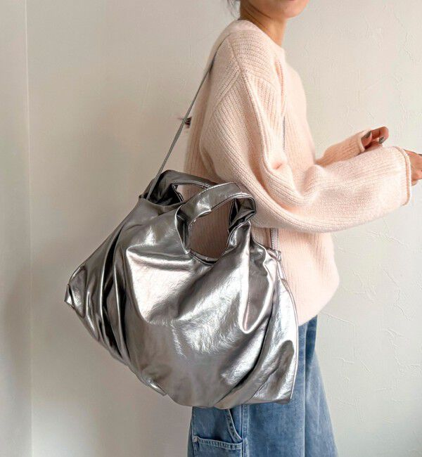 fredy emue「合皮バルーンバッグ」|ショルダー・メッセンジャー|シルバー