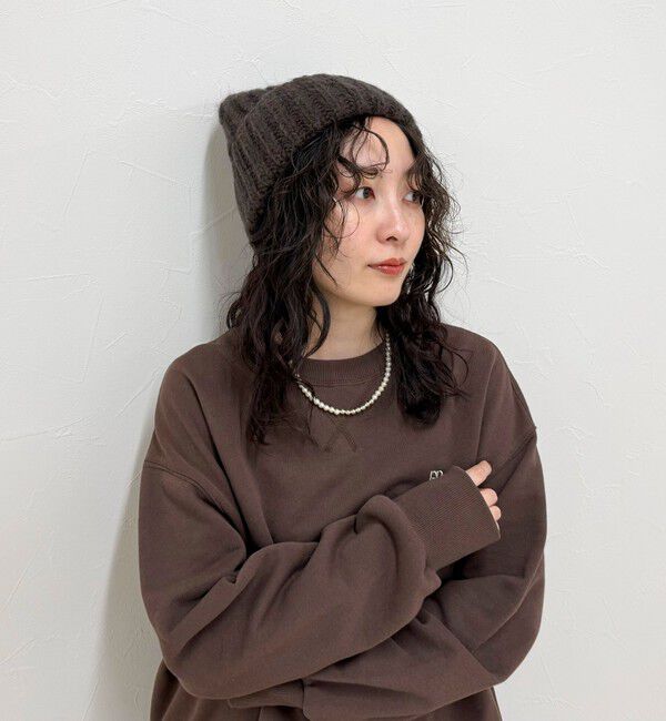 fredy emue「【Fratelli Talli/フラテリータリー】モヘヤ混ローゲージニットキャップ」|ニット帽|ダークブラウン