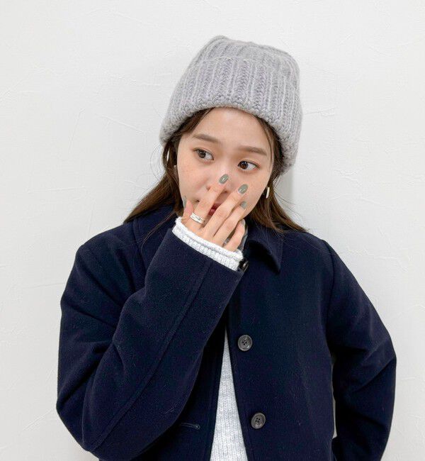 fredy emue「【Fratelli Talli/フラテリータリー】モヘヤ混ローゲージニットキャップ」|ニット帽|ライトグレー