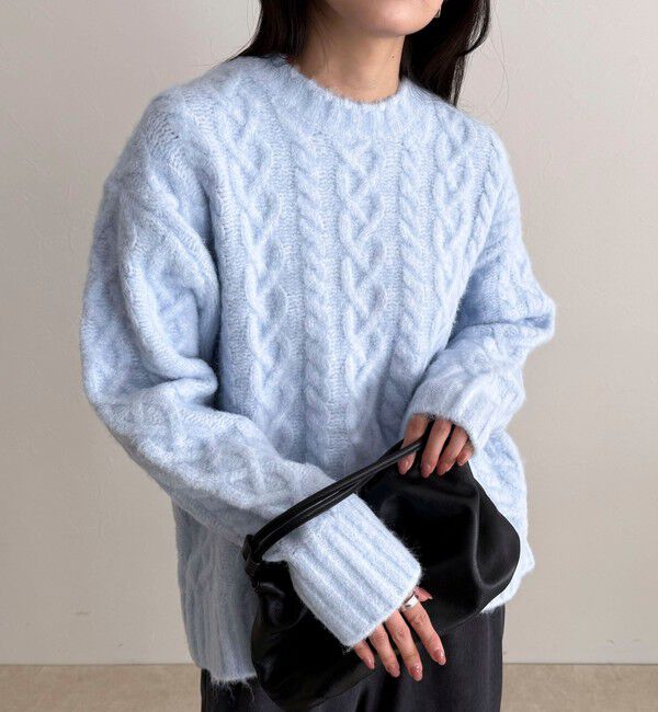 fredy emue「ふわふわ柄編みニットプルオーバー」|ニット・セーター|