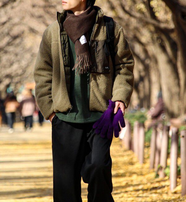 GLOSTER「【カシミヤブレンド】ウールリバーシブルソリッドマフラー」|マフラー|