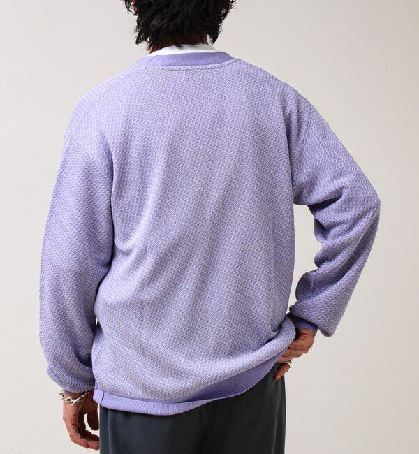 GLOSTER「【シャリ感で軽やか】バーズアイVネック crunchyカーデ」|カーディガン|