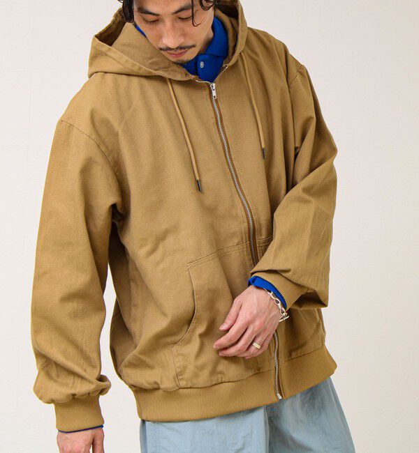 GLOSTER「【タフに着回す】キャンバス/デニム ジップパーカー」|ブルゾン・スタジャン|ベージュ