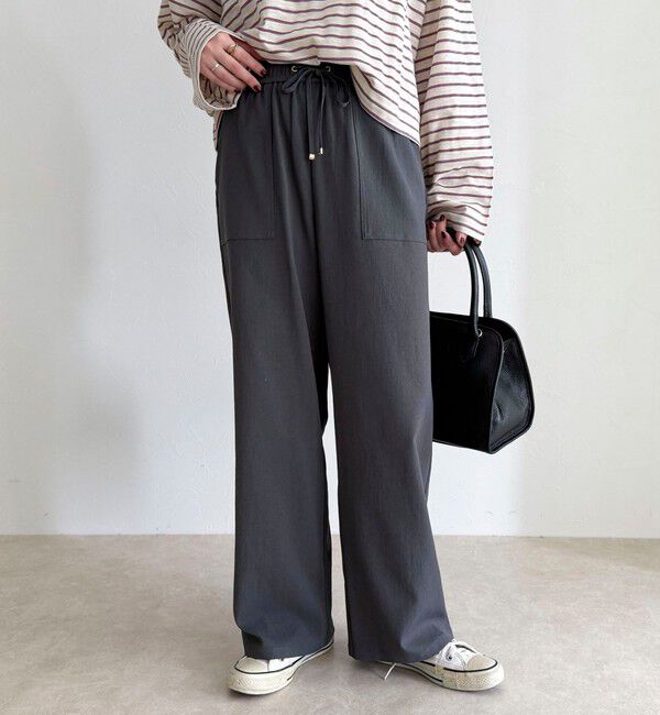 fredy emue「【接触冷感&times;UVカット/マルチ機能】ドライオックスセミワイドイージーパンツ」|チノ|