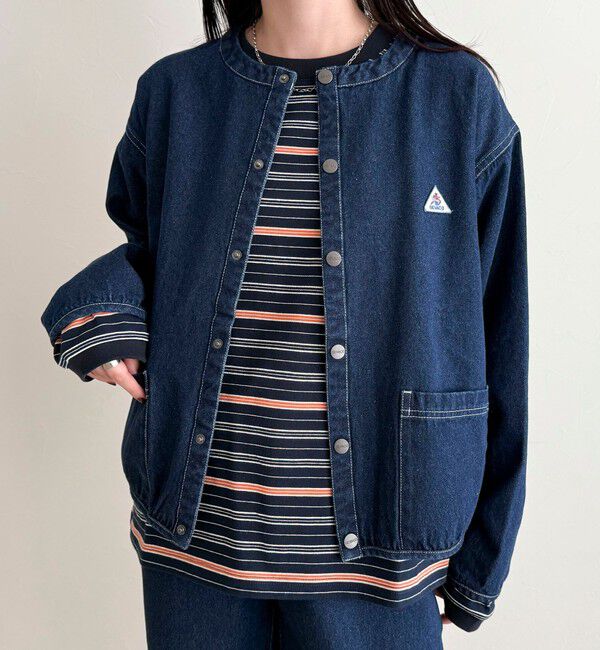 fredy emue「【GEVACO/ゲバコ】ノーカラーデニムジャケット」|デニムジャケット|ネイビー