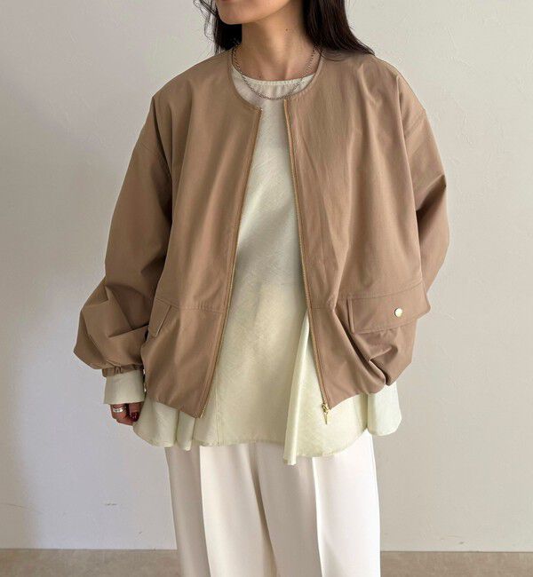 fredy emue「2WAYノーカラー撥水サーブルクロスブルゾン」|ブルゾン・スタジャン|