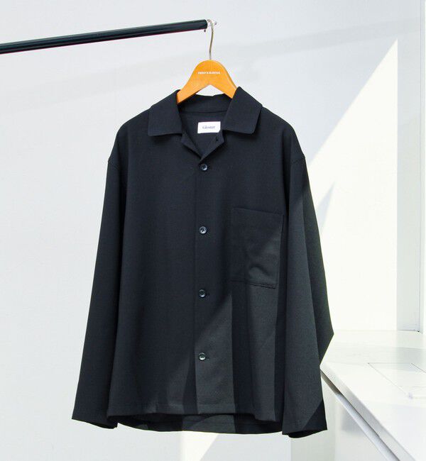 GLOSTER「【春夏に着たい上品素材】リネンタッチドビーワークシャツ」|シャツ・ブラウス|ブラック