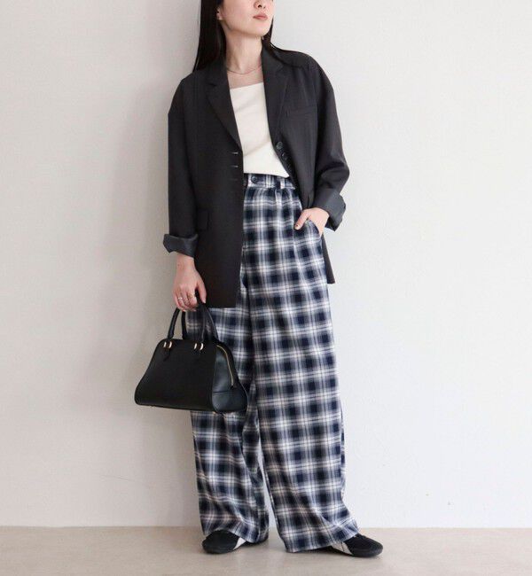 fredy emue「チェック柄ワイドパンツ」|その他|ブルー系その他