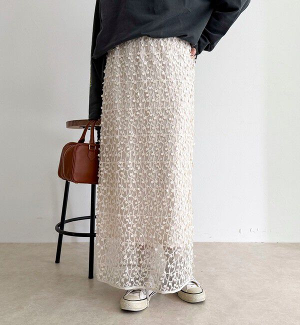 fredy emue「《セットアップ対応》フォーカスドット刺繍スカート」|スカート|