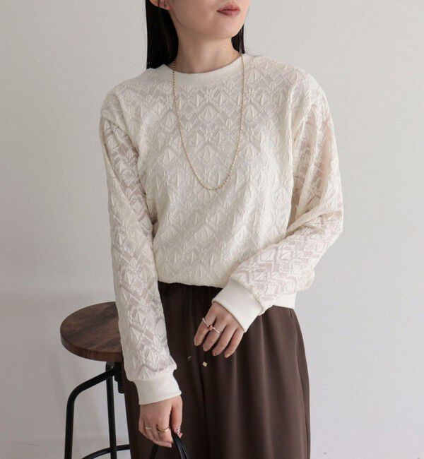 fredy emue「ストレッチレース2WAYプルオーバー」|Tシャツ・カットソー|