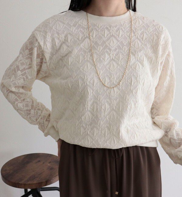 fredy emue「ストレッチレース2WAYプルオーバー」|Tシャツ・カットソー|