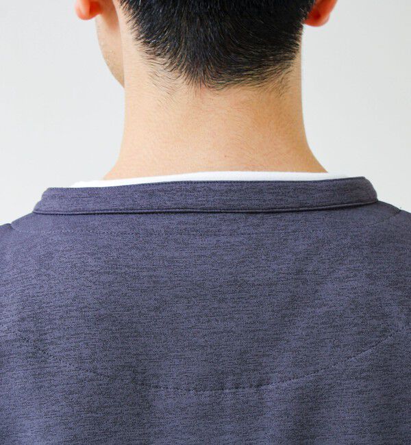 GLOSTER「【1枚で完成する】杢ダンボール ヘンリーネックフェイクレイヤー ロンT」|Tシャツ・カットソー|