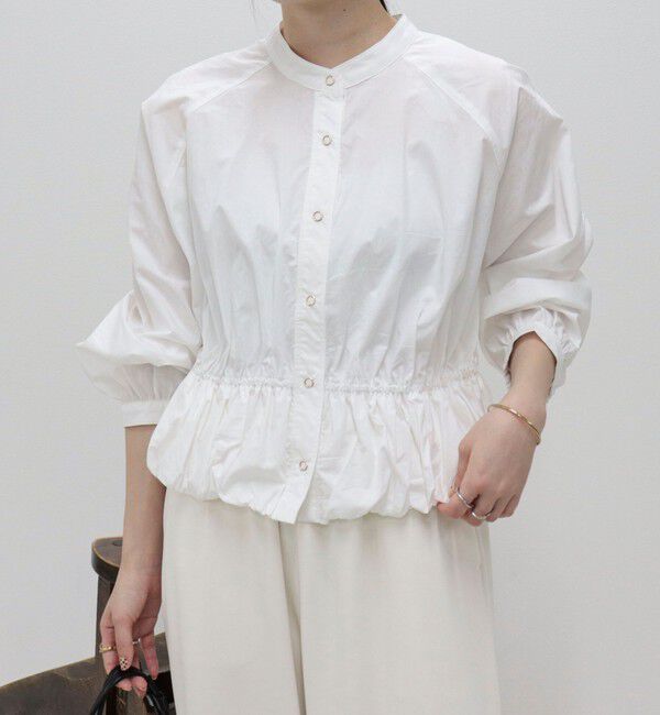 fredy emue「クロップドバルーン前開きブラウス」|シャツ・ブラウス|